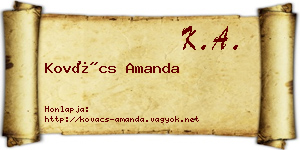 Kovács Amanda névjegykártya